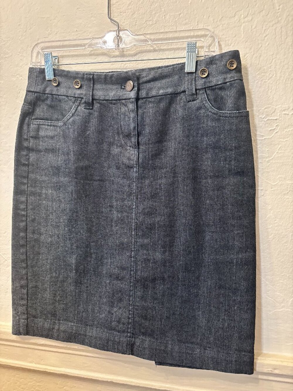 J.Crew Dark Wash Denim Pencil Skirt Size 4 Cotton Stretch